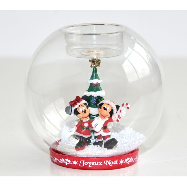 Disneyland Paris Mickey and Minnie Christmas Ornament Photophore candle holder